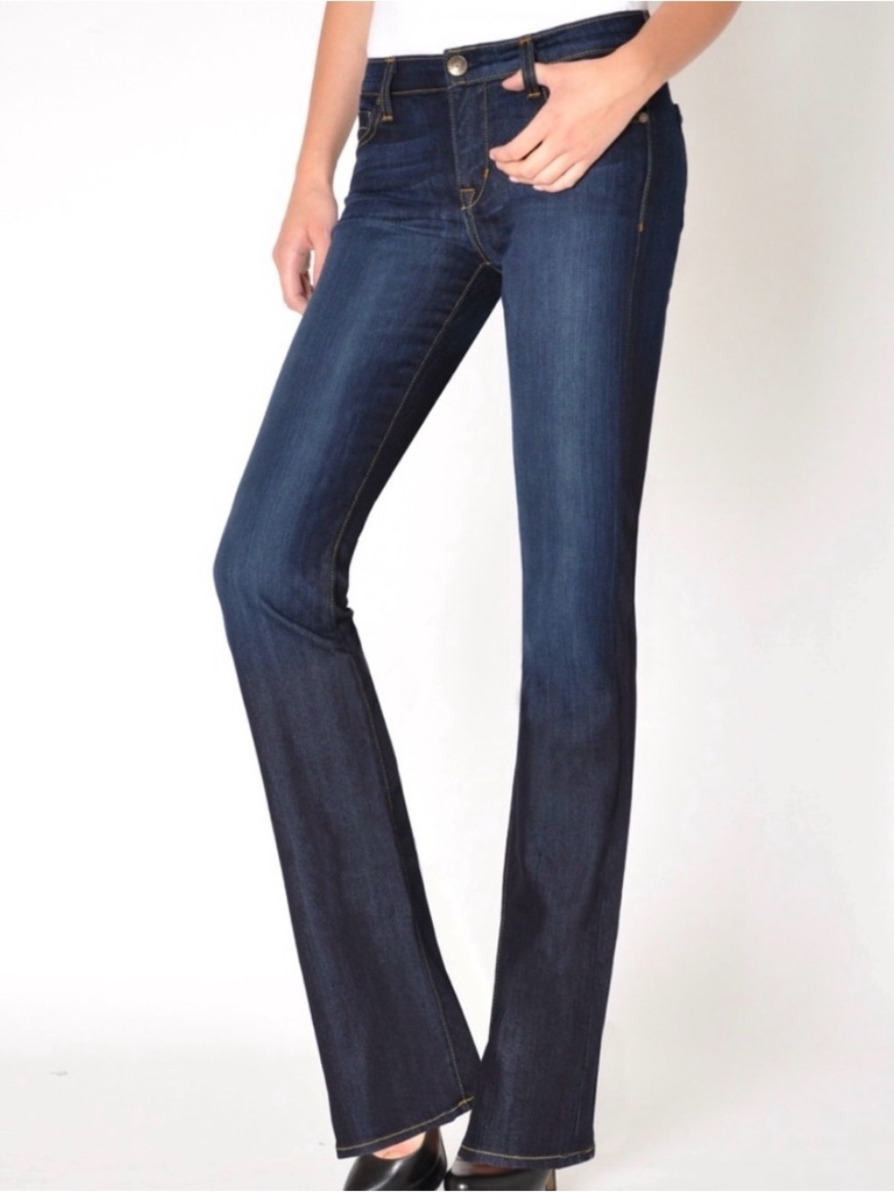 Fidelity Anthropologie Belladonna Women's Size 25 Mid Rise Bootcut Dark Jeans